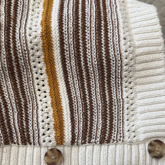 House of Harlow 1960 Crochet Knit crop Striped Button-Up Knit Cardigan Sz.S/M - Picture 13 of 14